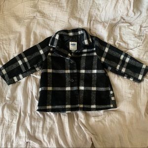 ☀️ Black/white plaid toddler coat 18 months